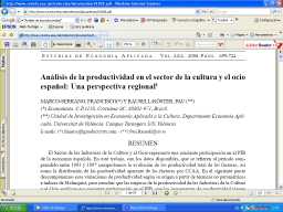 Análisis de la productividad en el sector de la cultura y el ocio