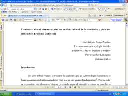 Economía cultural: Elementos para un análisis cultural de lo económico y para una crítica de la Economía