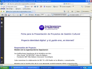 Ficha para la presentación de Proyectos de Gestión Cultural
