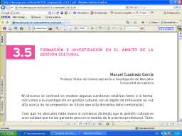 Formación e investigación en el ámbito de la gestión cultural